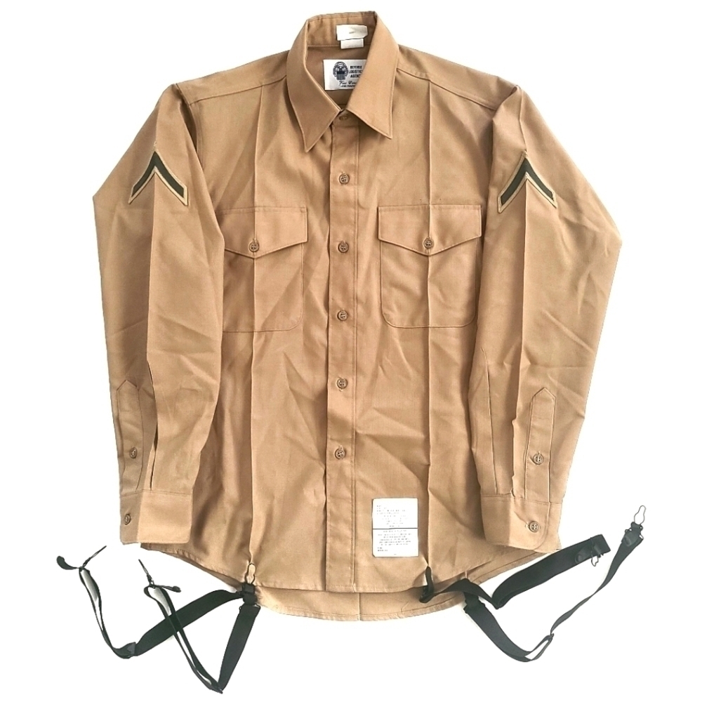 DEFENSE Logistics Agency Tan Button-Up Military Shirt